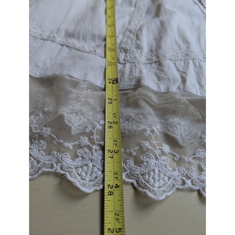Sundance Lace Embroidered Peasant Princess Boho‎ Flute Sleeve Babydoll Tunic L - Picture 15 of 16